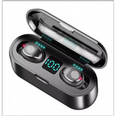 peru hot sell economic earphones earbuds noise cancelling sport Waterproof power bank battery display f9 tws wireless